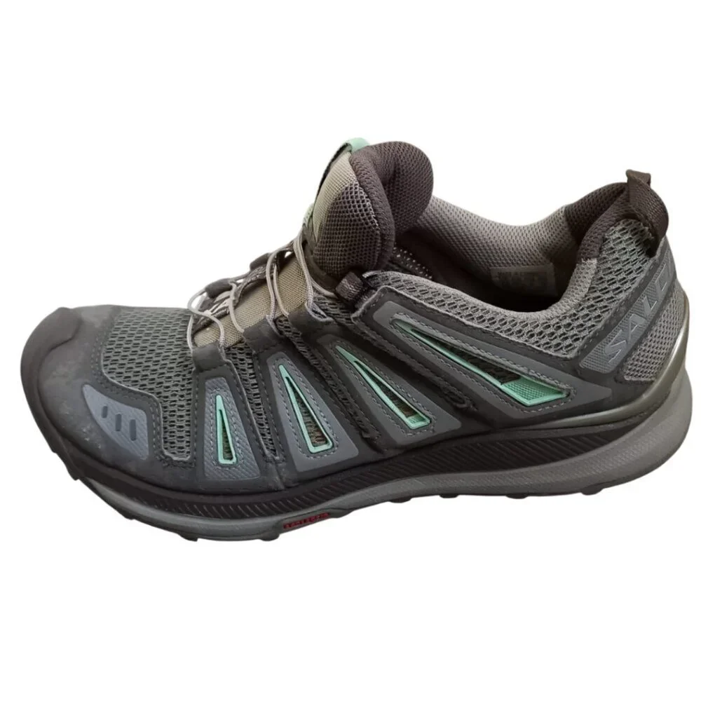 Salomon Women's Trail Running / Hiking Shoes Gray & Teal, Size 9 US (EUR 41 1/3)